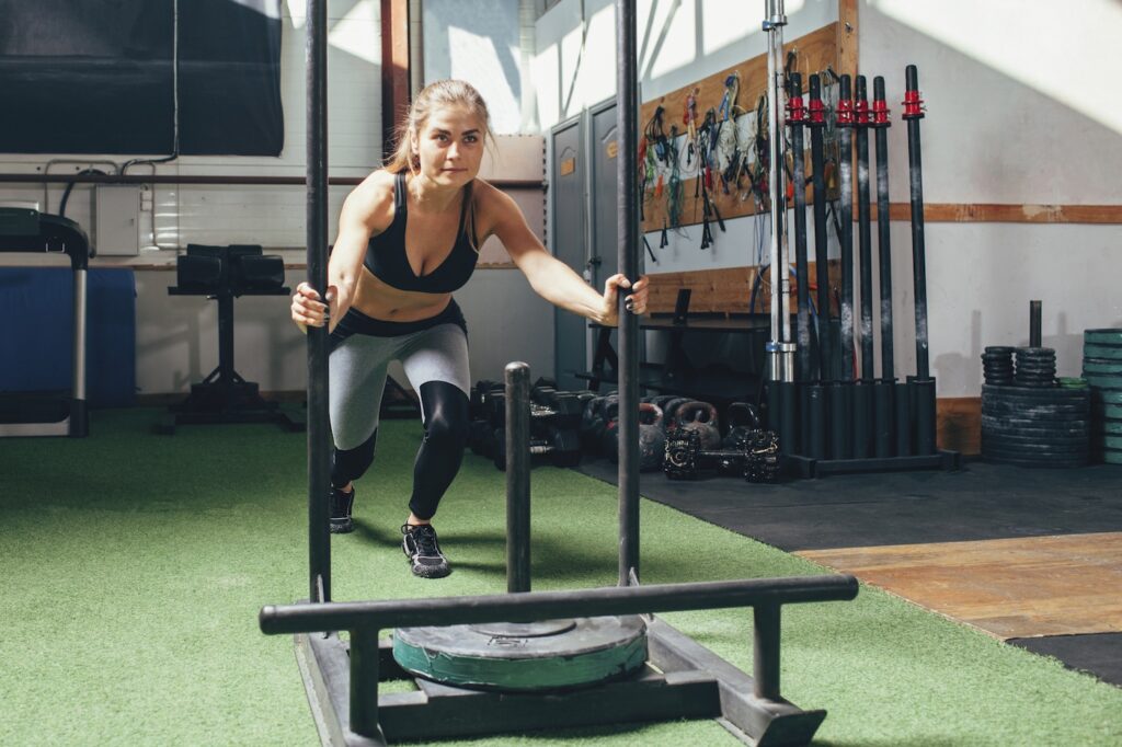 Get Bigger & Stronger Fast With This 30-Day HIIT Workouts 6 Sled Pushes