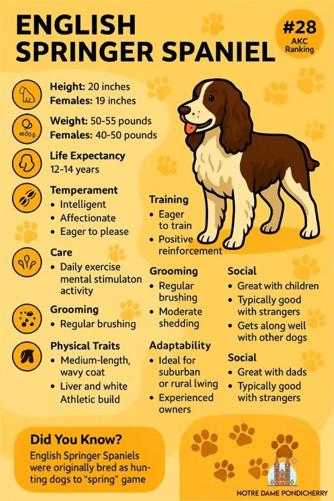 11 Sweet-Natured Mid-Sized Dogs That Make Great Family Pets 8 English Springer Spaniel Profile