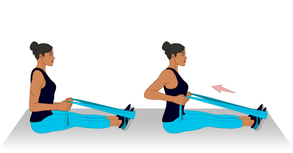Seated Row with Resistance Band